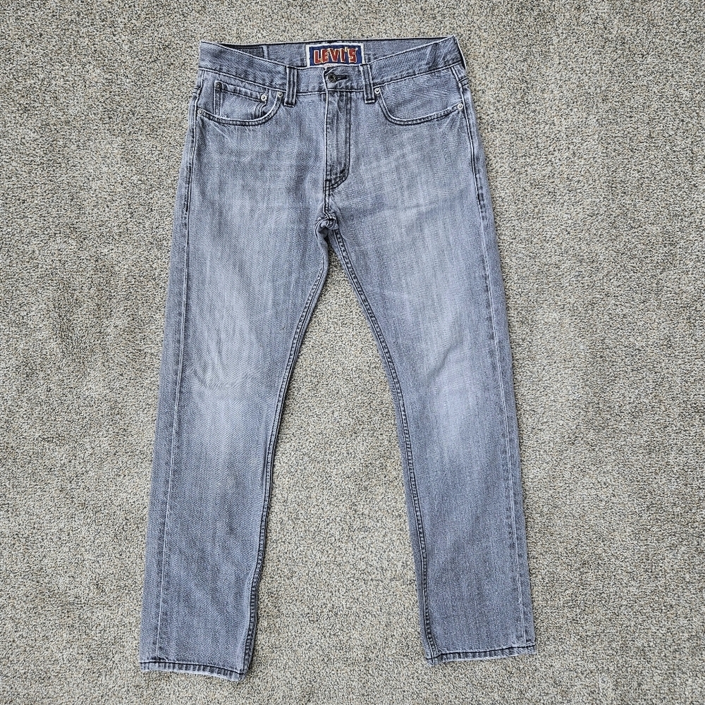 Vintage Levis 511 Light Wash Black Gray Denim Jeans Distressed Grunge 90s 34x32